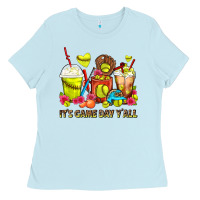 Baby Blue It's Game Day Y'all Softball Coffee Cups Ladies Tee - FaDigitalArtStudio