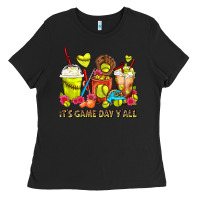 Black It's Game Day Y'all Softball Coffee Cups Ladies Tee - FaDigitalArtStudio