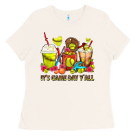 Bone It's Game Day Y'all Softball Coffee Cups Ladies Tee - FaDigitalArtStudio