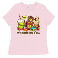 Bubblegum Pink It's Game Day Y'all Softball Coffee Cups Ladies Tee - FaDigitalArtStudio