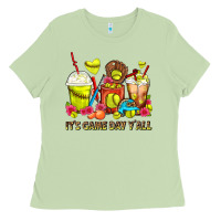 Matcha It's Game Day Y'all Softball Coffee Cups Ladies Tee - FaDigitalArtStudio