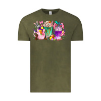Vintage Olive Easter Coffee Cups With Bunny Vintage Tee - BundleAndBundleShop