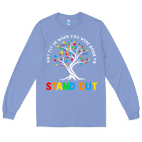 Colony Blue Why Fit In Autism Awareness Long Sleeve Tee - CowhideDigitalArt