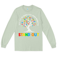 Matcha Why Fit In Autism Awareness Long Sleeve Tee - CowhideDigitalArt