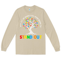 Mushroom Why Fit In Autism Awareness Long Sleeve Tee - CowhideDigitalArt