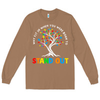 Toasted Coconut Why Fit In Autism Awareness Long Sleeve Tee - CowhideDigitalArt