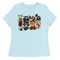 Baby Blue Police Coffee Cups Ladies Tee - FaDigitalArtStudio