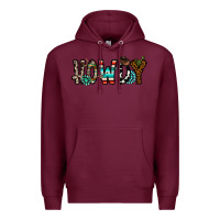 Burgundy howdy Premium Hoodie - CowhideDigitalArt