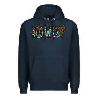 Navy howdy Premium Hoodie - CowhideDigitalArt