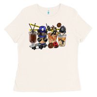 Bone Police Coffee Cups Ladies Tee - FaDigitalArtStudio
