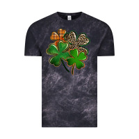 Cloud Black leopard shamrock Vintage Tee - FaDigitalArtStudio