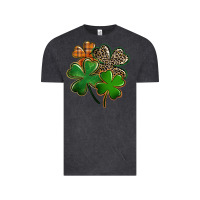 Vintage Black leopard shamrock Vintage Tee - FaDigitalArtStudio