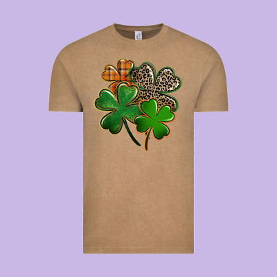Leopard Shamrock Vintage Tee Designed By Fadigitalartstudio