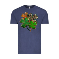 Vintage Denim leopard shamrock Vintage Tee - FaDigitalArtStudio