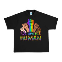 Black We Are All Human Urban Heavy Tee - BundleAndBundleShop