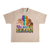 French Oak We Are All Human Urban Heavy Tee - BundleAndBundleShop