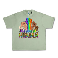 Oil Green We Are All Human Urban Heavy Tee - BundleAndBundleShop