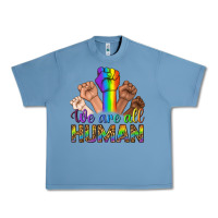 Pebble Blue We Are All Human Urban Heavy Tee - BundleAndBundleShop