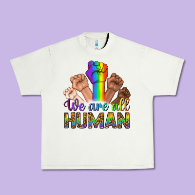 We Are All Human Urban Heavy Tee Designed By Bundleandbundleshop