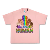 Salmon We Are All Human Urban Heavy Tee - BundleAndBundleShop