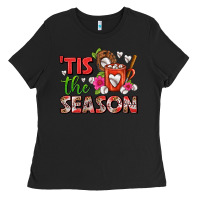 Black tis the season baseball coffee mug Ladies Tee - FaDigitalArtStudio