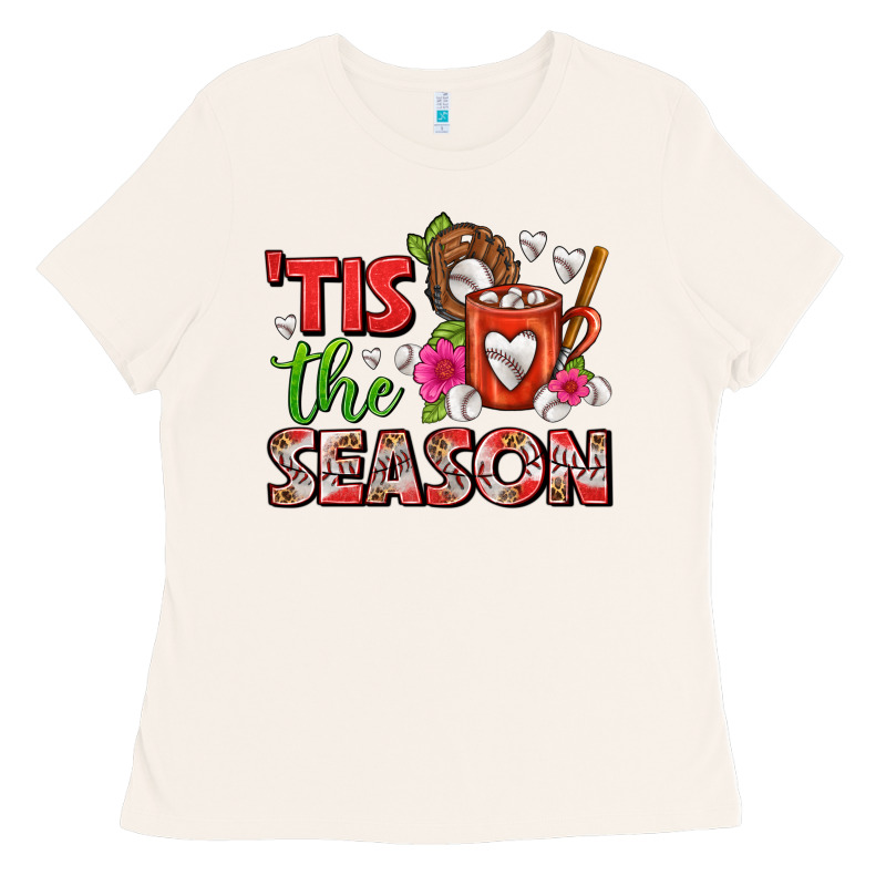 Tis The Season Baseball Coffee Mug Ladies Tee by FaDigitalArtStudio | Teevron