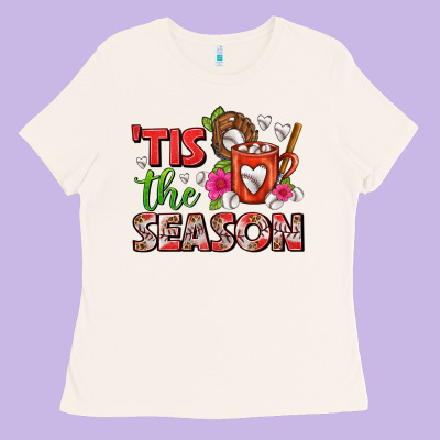 Tis The Season Baseball Coffee Mug Ladies Tee Designed By Fadigitalartstudio