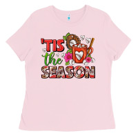 Bubblegum Pink tis the season baseball coffee mug Ladies Tee - FaDigitalArtStudio