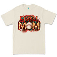 Blessed Baseball Mom Lightbulb Letters Premium Tee | Teevron