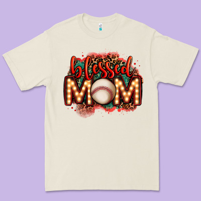 Blessed Baseball Mom Lightbulb Letters Premium Tee Designed By Oliviacreatesart