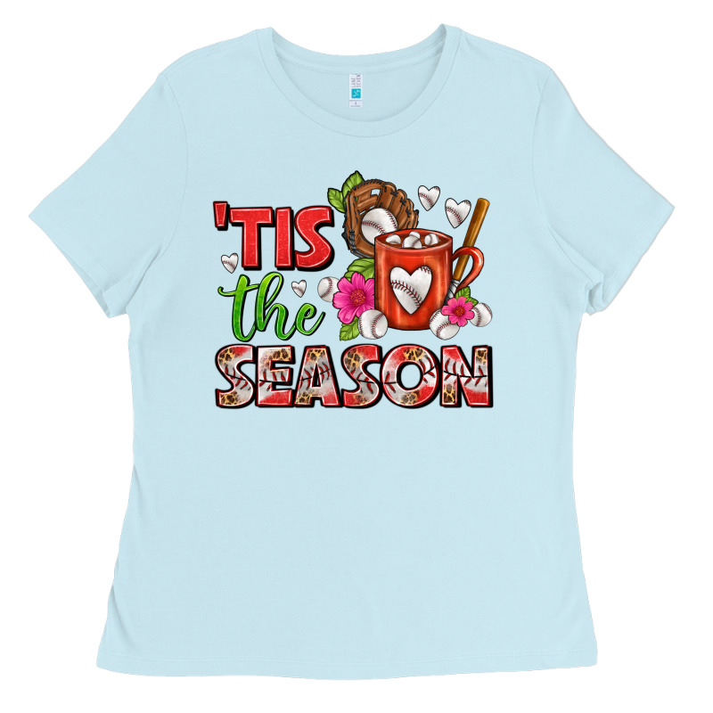 Tis The Season Baseball Coffee Mug Ladies Tee by FaDigitalArtStudio | Teevron