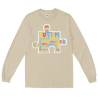 Mushroom Autism Puzzle Piece Words Autistic Long Sleeve Tee - CowhideDigitalArt