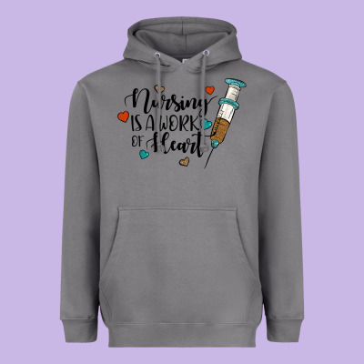 Nursing İs A Work Of Heart Heavyweight Hoodie Designed By Jahusdesignshop