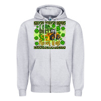 Heather Grey a little dirt never hurt st patrick s bulldozer Zipper Hoodie - JahusDesignShop
