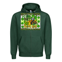 Sports Green a little dirt never hurt st patrick s bulldozer Zipper Hoodie - JahusDesignShop