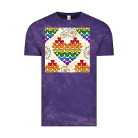 Cloud Purple Pride lgbtq hearts and daisy seamless pattern Vintage Tee - BundleAndBundleShop