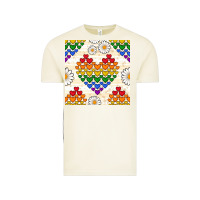Vintage Arctic Pride lgbtq hearts and daisy seamless pattern Vintage Tee - BundleAndBundleShop