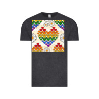 Vintage Black Pride lgbtq hearts and daisy seamless pattern Vintage Tee - BundleAndBundleShop