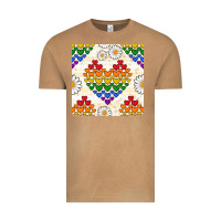 Vintage Camel Pride lgbtq hearts and daisy seamless pattern Vintage Tee - BundleAndBundleShop