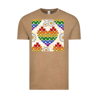 Vintage Coffee Pride lgbtq hearts and daisy seamless pattern Vintage Tee - BundleAndBundleShop