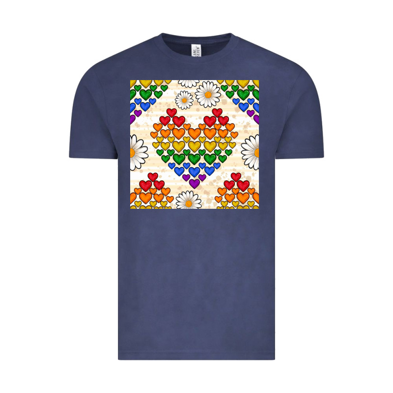 Pride Lgbtq Hearts And Daisy Seamless Pattern Vintage Tee by BundleAndBundleShop | Teevron