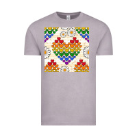 Vintage Zinc Pride lgbtq hearts and daisy seamless pattern Vintage Tee - BundleAndBundleShop