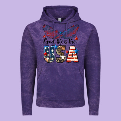 Western God Bless The Usa 4th Of July Vintage Hoodie Designed By Lillyallendesigns
