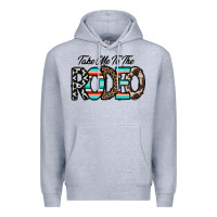 Heather Grey take me to the rodeo Premium Hoodie - CowhideDigitalArt