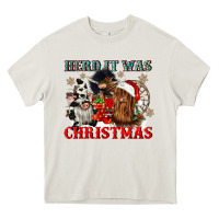 Cream herd it was christmas Heavy Core Tee - CowGirlArtShop