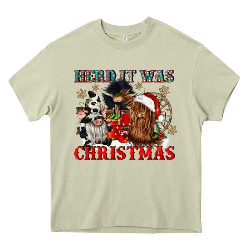 Herd It Was Christmas Heavy Core Tee by CowGirlArtShop | Teevron