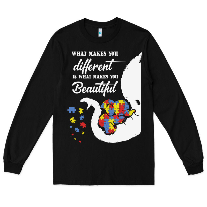 Autism Different Makes You Beautiful Long Sleeve Tee by CowhideDigitalArt | Teevron