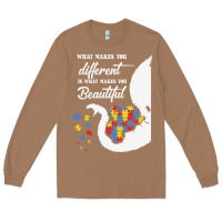Toasted Coconut Autism Different Makes You Beautiful Long Sleeve Tee - CowhideDigitalArt