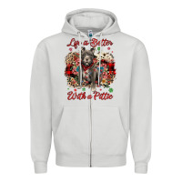 Dove Grey Christmas life is better with a pittie Zipper Hoodie - JahusDesignShop