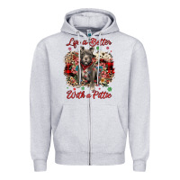 Heather Grey Christmas life is better with a pittie Zipper Hoodie - JahusDesignShop